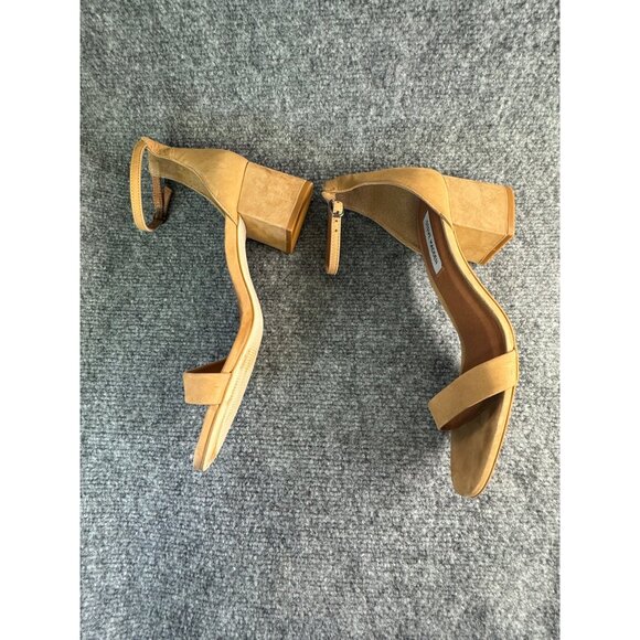 Steve Madden Shoes Women's 9M Tan Block Heels w/Ankle Strap Open Toe - Picture 9 of 14